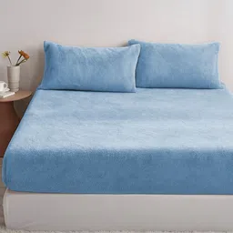 bsb home Blue 220TC King Bedsheet Set 182.88 m x 218.44 m-picture-11