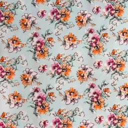 Ackross Blue & Pink Floral Printed 90 GSM Reversible Microfibre Single Dohar-image-9