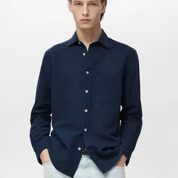 MANGO MAN Classic Fit Cotton Linen Casual Shirt-picture-13