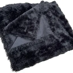 quago Black fur fabric for Photoshoot, Soft Toy, Cushions, Decoration, Dress Making-picture-11