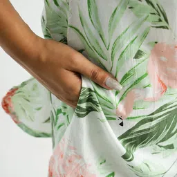 Mamicha Printed Pure Cotton V Neck Top With Trousers Co-Ords Set image 4