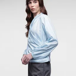 French Connection Shawl Collar Pure Cotton Wrap Top image 4