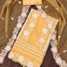 Blissta Floral Embroidered Unstitched Dress Material-picture-37