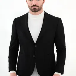 BE RARE Notched Lapel Slim-Fit Single Breasted Double Vent Cotton Blazer-picture-14