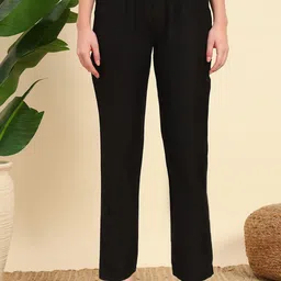 VOGAAN Women Original Mid Rise Slim Fit Easy Wash Trousers-image-10