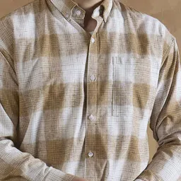 DENNISON Men Oversized Checked Cuban Collar Shirt image 4