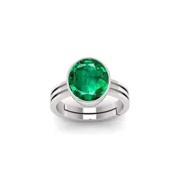 Pranjal Gems Unisex 13.25 Ratti 12.62 kt Panna Sapphire Gemstone Adjustable Finger Ring image 1