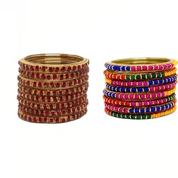 Shasmi Multi Glass Artificial Stones Bangle-picture-39