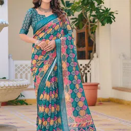 Anouk Ethnic Motifs Printed Saree With Blouse Piece-picture-15