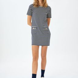 Koton Women Striped T-shirt Short Sleeves Mini Dress-picture-43