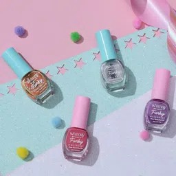 Whimsy Beauty Girls Funky Safe- Peel Off- Non Toxic & Water Based Nail Paint - 6 ml - Red image 2