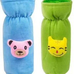 paddy baby Soft Plush Stretchable Baby Feeding Bottle Cover with Easy to Hold Strap |Suitable for 250 ml Baby Feeding Bottle Cover Pack of 2-Light Blue-green-picture-30