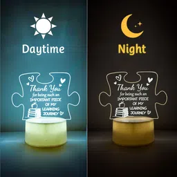 snaptrap Best Gift item for Teacher Mentor Guru Colleague Acrylic Led Side Table Lamp Night Lamp image 3