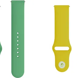 ACM Pack of 2 Watch Strap for Lava Prowatch Vn Smartwatch Green/Yellow 3642187 mm Silicone Watch Strap image 3