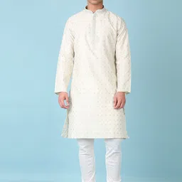 V-Mart Men Floral Printed Regular Kurta with Churidar-image-23