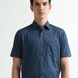 Arrow Printed Spread Collar Formal Pure Cotton Shirt-picture-23