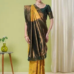 HI FI NX Woven Design Zari Silk Blend Banarasi Saree-picture-19