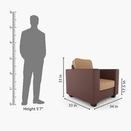 Westido Brown Ultra Comfortable 1-Seater Sofa image 5