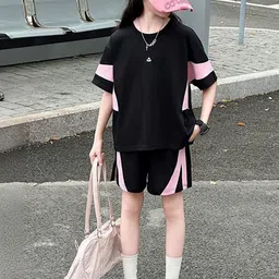 LULU & SKY Girls Colourblocked T-shirt with Shorts-picture-56