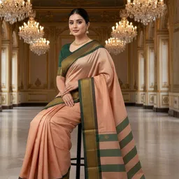 all about you Woven Design Zari Pure Silk Handloom Kanjeevaram Saree image 2