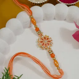 I Jewels Floral Design Thread Rakhi-picture-27