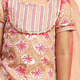 Cutiekins Girls Printed Ready to Wear Lehenga & Blouse With Dupatta image 3