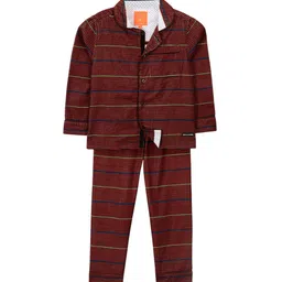 Cherry Crumble Unisex Kids Striped Night suit-image-84