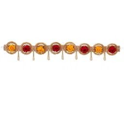 eCraftIndia Red & Yellow Floral Toran Door Hangings image 4