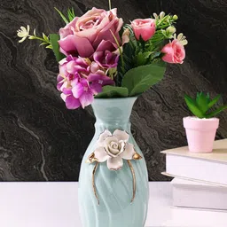 Myntra Elegant Homes Purple 2 Pieces Rose Artificial Flower-image-45