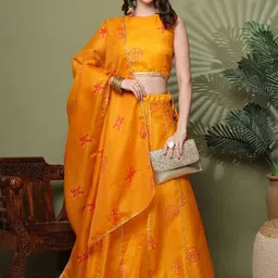 NEUDIS Printed Ready to Wear Lehenga & Blouse With Dupatta-picture-52