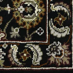 saraswatii global Black & White Ethnic Motifs Anti-Skid Rectangle Woollen Carpet image 4