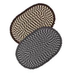 Kuber Industries Cream-Colored & Grey 2 Pieces Printed Cotton Doormats image 1