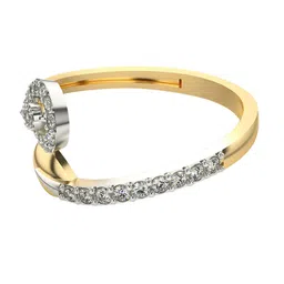 VALANOVA 14KT Gold Diamond Studded Ring- 0.36 gm image 2