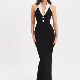 StyleCast x Revolte Women V-Neck Bodycon Maxi Dress image 1
