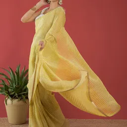 all about you Striped Printed Gotta Patti Pure Chiffon Saree image 2