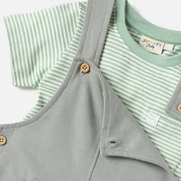 Juniors by Babyshop Crocodile Applique Dungaree and Striped T shirt image 3