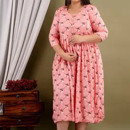 Mialo fashion Plus Size Printed Maternity Flared Ethnic Dresses-image-15
