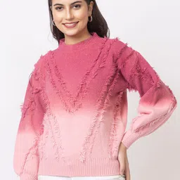GFO Women Colourblocked Woollen Sweater-image-24