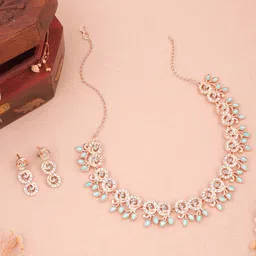 Anouk Gold-Plated American Diamond Studded Necklace And Earrings-picture-22