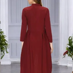 BAESD Longline Solid Maroon Mock Neck High Low Hem Top image 3