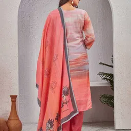 TWINS LADY Floral Printed Round Neck Three-Quarter Sleeves Kurta & Trouser & Dupatta image 5