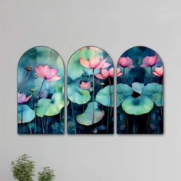 SAF Multicoloured Set of 3 Piece MDF Other Wall Paintings-picture-17