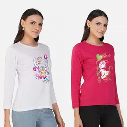 Metronaut Women 2 Printed Bio Finish Applique T-shirt image 4