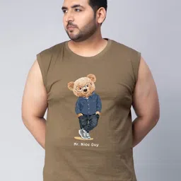 Toodle Plus Men Plus Size Printed Cotton Gym Tshirt Vests-picture-36