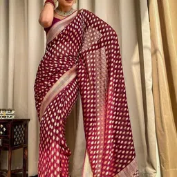 Jhumki creation Woven Design Zari Art Silk Handloom Banarasi Saree image 3