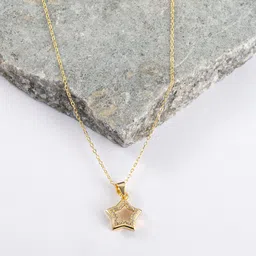 SRIYA Gold-Plated Zircon Studded Star Shaped Pendant With Chain-picture-31