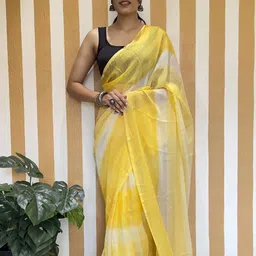 HERE&NOW Leheriya Pure Chiffon Ready to Wear Jamdani Saree-picture-39