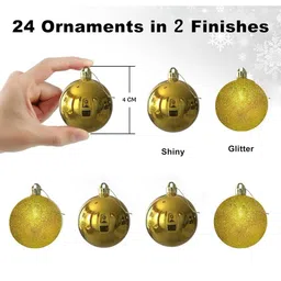 CraftVatika 24Pcs Brown Christmas Hanging Ball Ornaments image 4