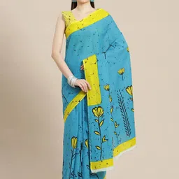 JAIPURI BLOCK PRINT Floral Printed Pure Cotton Bagru Saree-picture-26