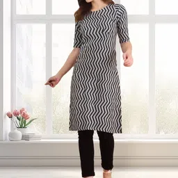 SZN Geometric Printed Straight Kurta-picture-21